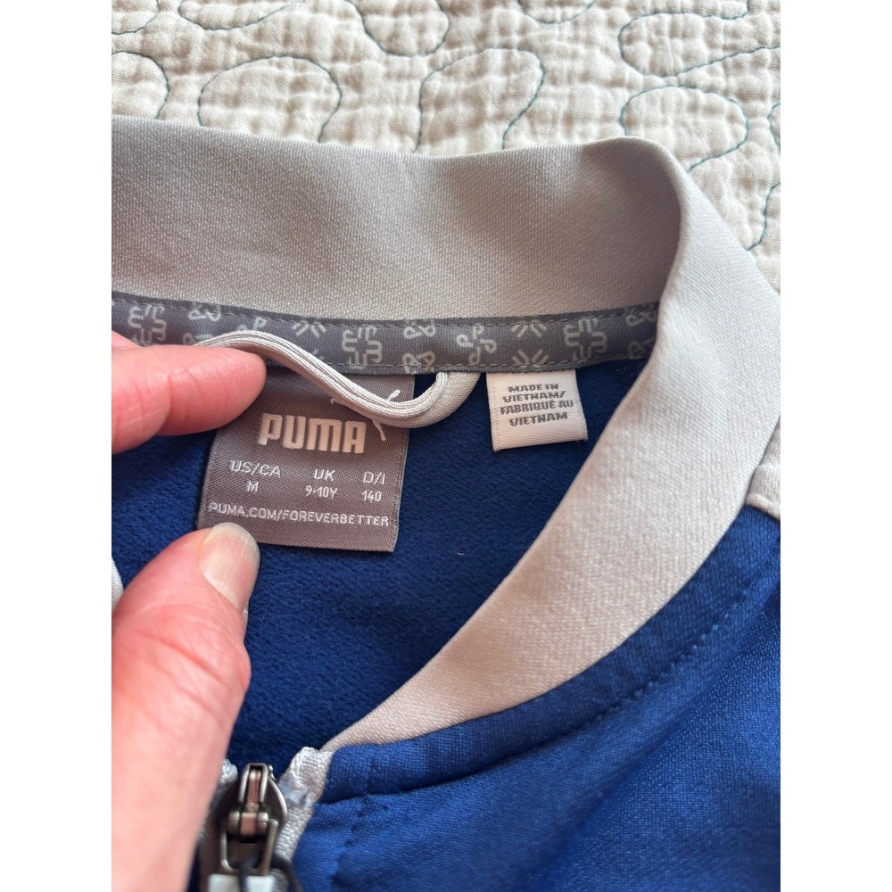 Puma Boys Blue Grey Full Zip Track Jacket Size Medium 10/12 - Picture 5 of 5